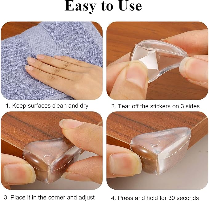 16 Pack Corner Protector for Baby, Clear Corner Protectors, Furniture Corner Guard & Edge Safety Bumpers to Cover Sharp Furniture & Table Edge