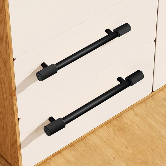 12 Pack Anti-Collision Corner Drawer Bumpers, Silicone Protector for Cabinet Handle, Silicone Cabinet Pull Covers (Black)