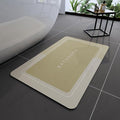 Bath Mat, Bathroom Mat Rugs Super Absorbent Shower Mats Non Slip Quick Dry Thin Rubber Mats for Bathroom Floor Fit Under Door, Shower Rug for Bathtub, Shower, Beige
