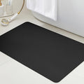Ultra Thin Bath Mat, Upgrade Backing Non Slip Thin Bath Mats Fit Under Door, Quick Dry Ultra Absorbent Bathroom Rugs, Machine Washable Bath Rugs for Bathroom, Bathtub & Kitchen, Black/Solid/36"x24"