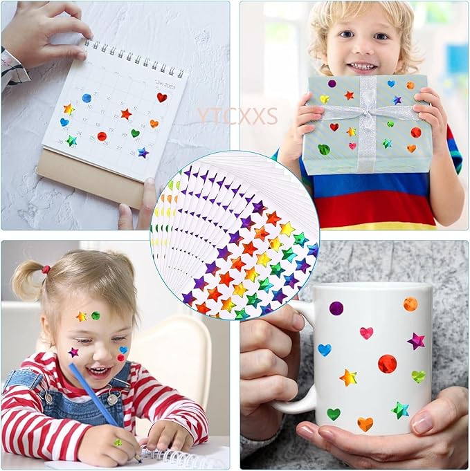 2400 Pcs Star Stickers for Kids Reward Holographic Star Stickers Reward for Behavior Chart School Classroom Teacher Supplies 0.6inch School Supplies for Classroom