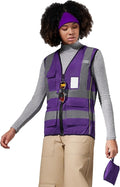 A-SAFETY High Vis Safety Vest for Women - Reflective Strips, Multi-Pockets, Zipper Closure