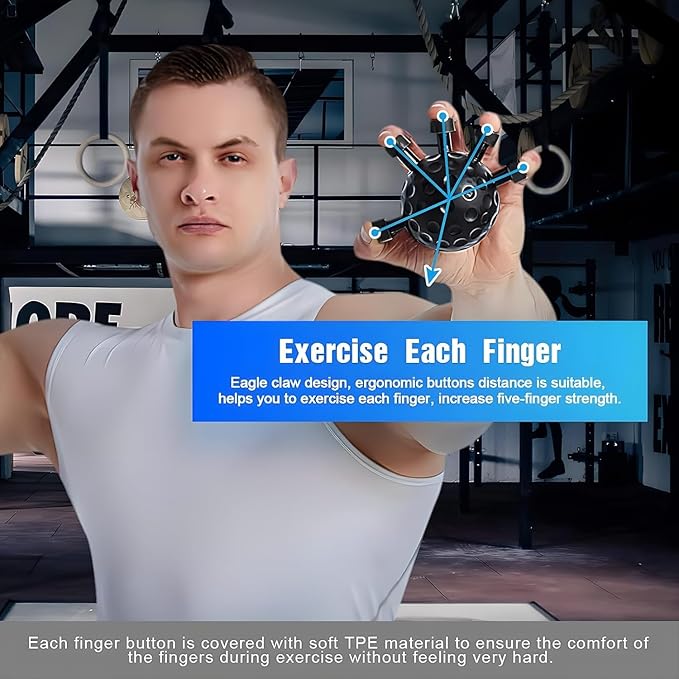 Finger Grip Strengthener, 2025 New Hand Grip Strength Trainer, Finger Exerciser Grip Tool, Adjustable Hand Muscle Strength Trainer for Grip Strength and Grip Training