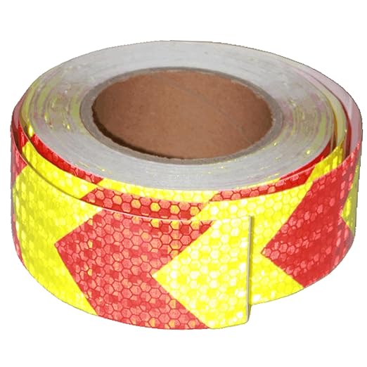 Reflective Tape 2 inch X 66 feet, Outdoor Waterproof Hazard Conspicuity Safety Warning Industrial Marking Tape