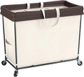 320L Laundry Hamper with Wheels, 3 Section Large Rolling Laundry Basket Bag with Wheels, Clothes Hamper Cart for Laundry, Bedroom, Bathroom and Dorm