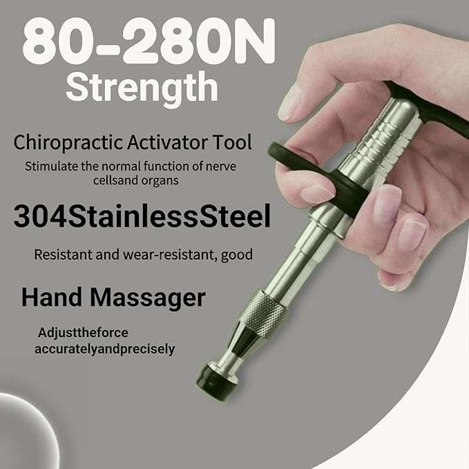 Chiropractic Adjusting Tool, 80-280N Adjustments Manual Spine Chiropractic Correction Tool, Professional Massage Equipment for Face and Spine Relax, Chiropractor Tool Relief Neck Back Pain