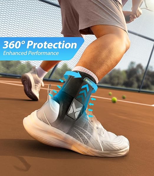 Quick Lace Up Ankle Brace with Side Stabilizing Pads, Slim Fit Ankle Support Brace, Adjustable & Breathable Ankle Support for Men Women, Ankle Stabilizer for Sprain,Injury Recovery,Sports,M