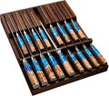 SENKEN In-Drawer Knife Block, Natural Acacia Wood Kitchen Knife Drawer Organizer, Holds 16 Knives + 1 Sharpener Slot for 17 Total Slots, Includes Steak Knife Slots, Space Saving Knife Storage Solution