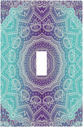Light Switch Cover Ombre Modern Mandala Floral Geometric 1 Gang Wall Plate Cover Single Toggle Outlet Covers Decorative Switchplate Electrical Faceplate for Bathroom Bedroom Decor