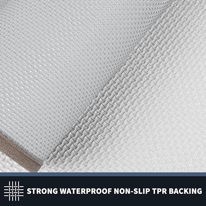 PURRUGS Dirt Trapping Door Mat 34" x 60", Non-Slip/Skid Machine Washable Entryway Rug, Shoes Scraper, Area Rug, Super Absorbent Welcome Mat for Muddy Wet Shoes and Paws, Beige & Grayish Brown