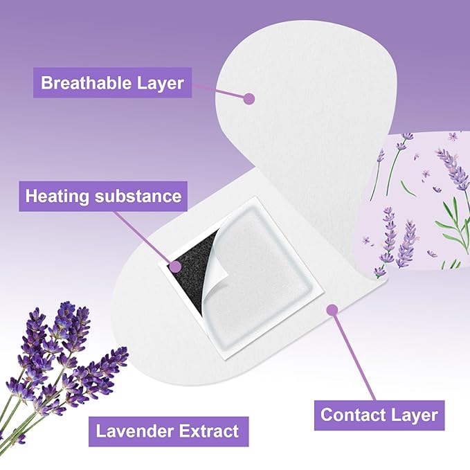 Adofect 20 Packs Steam Eye Mask for Dry Eyes, SPA Warm Eye Patches for Puffy Eyes, Disposable Self Heating Eye Mask for Home, Sleep, Travel Essentials, Relief Stress Eye Fatigue (Lavender)