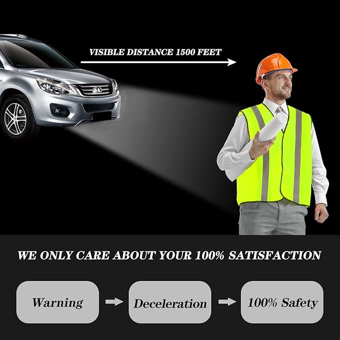 10 Pack Mount Marter Safety Reflective Vest for Outdoor Operator and Sportsmen