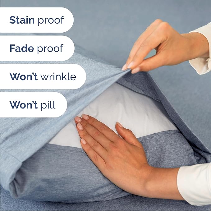 Cal King 6 Piece Sheet Set - Cooling & Breathable Bed Sheets - Hotel Luxury Bed Sheets for Women, Men, Kids & Teens - Deep Pockets - Easy Fit - Soft and Wrinkle Free - Cal King Heathered Blue Sheets