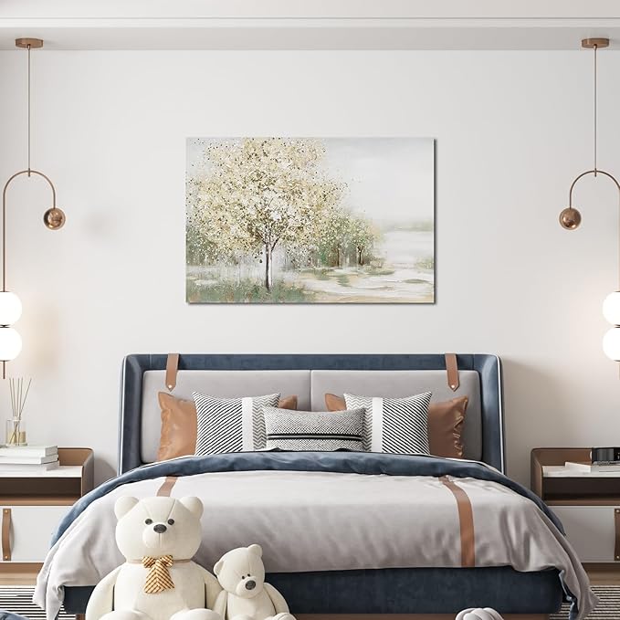 Canvas Wall Art Decor Large Wall Art Pictures for Living Room Canvas Art Wall Decor Landscape Natural Wall Art Decor Artwork for Walls Vintage Tree Wall Art Prints 32" X 48" for Bedroom Office Kitchen