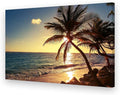 Muolunna S04969 Wall Art Decor Large Canvas Print Picture Sunset Ocean Beach Waves 1 Panel Coconut tree Scenery Painting Artwork for Office Home Decoration Stretched and Framed Ready to Hang XLarge