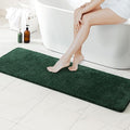 MIULEE Christmas Dark Green Bathroom Runner Rug 24x60 Inches, Long Bath Mat for Bathroom Floor Bathtub Showers, Machine Washable Absorbent Microfiber Carpet with TPR Anti-Slip Back