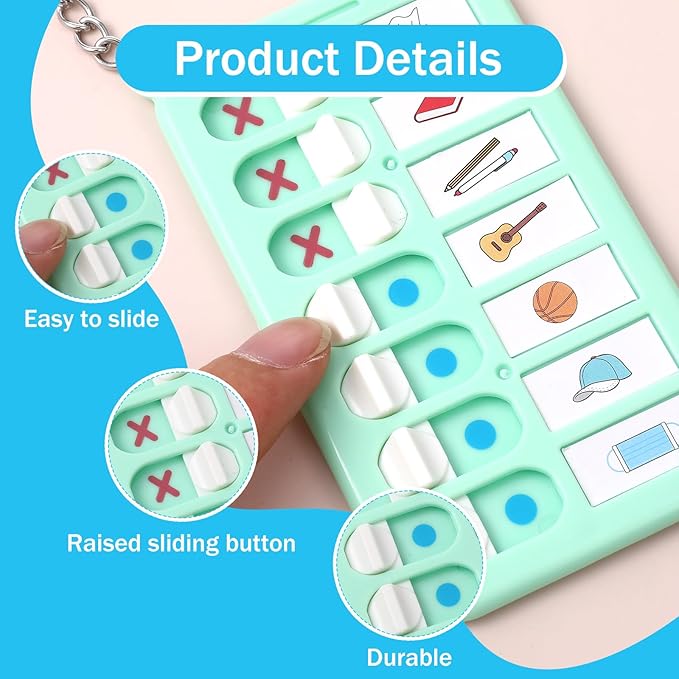 6 Pack Reminder Board for Elderly, ADHD Tools for Kids Portable Visual Schedule Board with Detachable Cards Daily Planner Task List for Bag Pendant