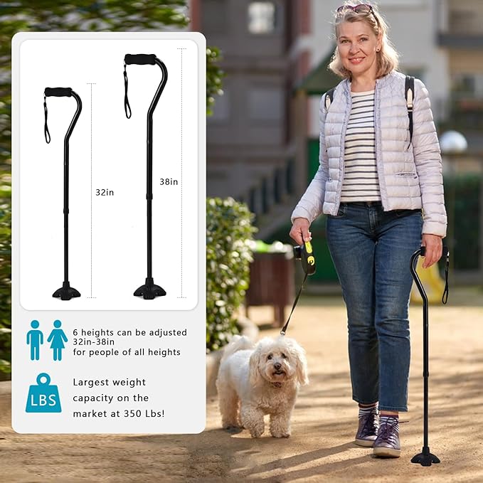 Elegant Walking Cane for Women, Foldable & Adjustable Cane for Seniors with Self-Standing Tip | Lightweight Mobility Aid for Stability & Balance Support