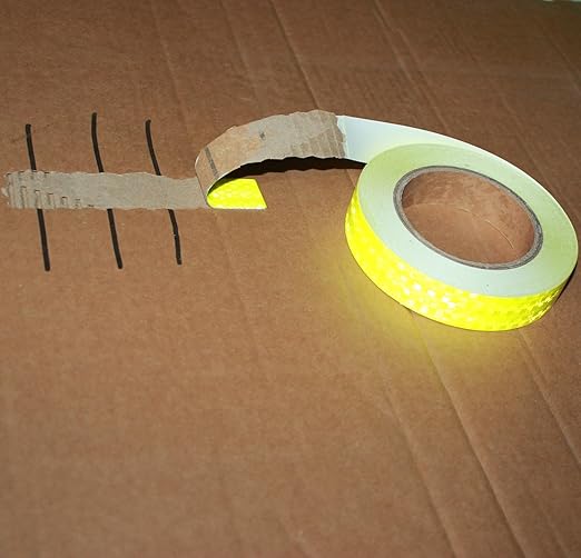 Industrial Reflective Tape Fluorescent Yellow Outdoor Waterproof 1 inch, High Visibility Hazard Conspicuity Safety Marking Tape (66 feet)