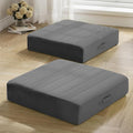 MeMoreCool Square Floor Pillows for Adults Kids, 2 Sets Large Meditation Cushion with 5" Thick Foam and Washable Tufted Cover, 24 Inch Grey Seat Floor Cushions for Sitting and Yoga