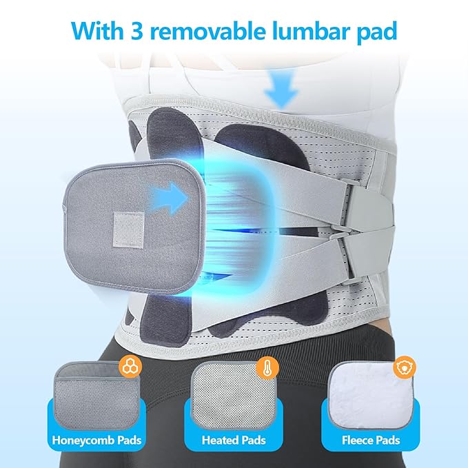 Back Brace for Men Lower Back Pain Relief, Adjustable Back Lumbar Support Belt for Women & Men, Sciatica, Scoliosis and Herniated Disc Relief with Ergonomic Breathable Pads & 5 Stays (XL)