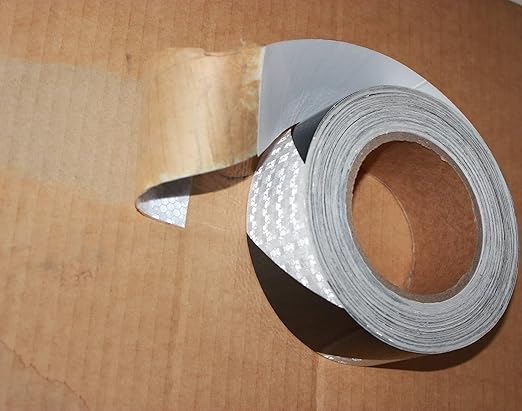 Black White Reflective Tape 2 inch X 66 feet X 10 Rolls, Outdoor Waterproof Hazard Conspicuity Warning Marking Tape