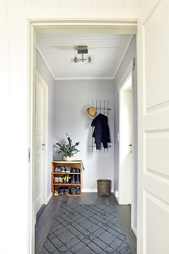 Custom Size Hallway Runner Rug Trellis Grey Color 31 inch Wide Select Your Length Non-Slip (Skid Resistance) Rubber Backing 15 feet x 31 inch (Color Options Available)