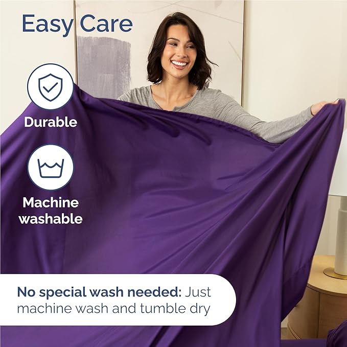 Twin XL 4 Piece Sheet Set - Cooling & Breathable Bed Sheets - Hotel Luxury Bed Sheets for Women, Men, Kids & Teens - Bedding w/Deep Pockets & Easy Fit - Soft & Wrinkle Free - Twin XL Purple Sheets