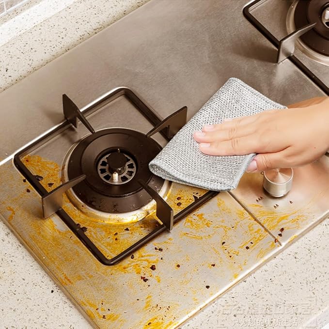 2024 New Multipurpose Wire Dishwashing Rags, Premium Metal Wire Dishwashing Cloth Scrubs Cleans, Scrubbing Wire Dishwashing Rags Non-Scratch Wire Dishcloth for Dishes, Sinks (15)