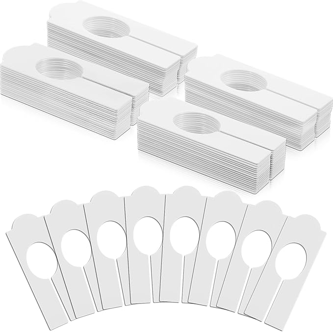 Sintuff 64 Pcs Hanging Closet Size Dividers Clothing Rack Dividers Rectangular Reusable Closet Separators for Clothing Racks Retail (White)