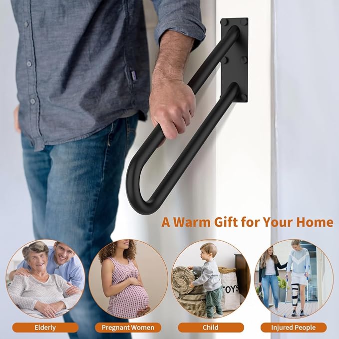 20 inch Stainless Steel Handrail for 1-3 Steps- 1.25" Tube, ZUEXT U Shaped Oil Rubbed Black Safety Grab Bar for Stairs, Wall Mounted Hand Railing for Outdoor Garage Entry Interior Exterior Stairway