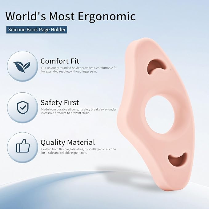 Book Page Holder, 2 Pack Breathable Silicone Thumb Page Holder for Reading, Ideal Book Reader Gifts and Reading Accessories（Small Size, Pink