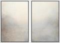 MUDECOR Framed Canvas Print Wall Art Soft Gradient Abstract Misty Landscape Illustrations Modern Art Decorative Bohemian Colorful Chic for Living Room, Bedroom, Office - 16"x24"x2 White