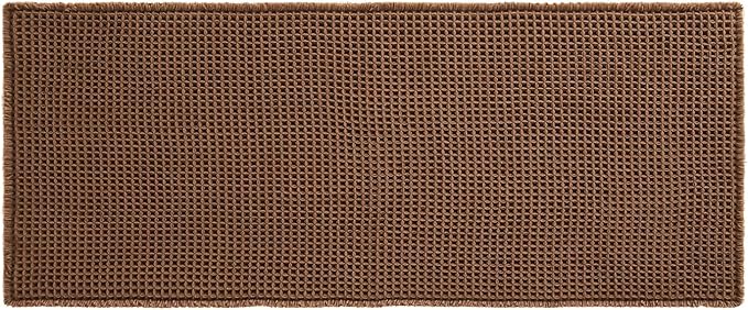 Waffle Runner Rug Bathroom, Long Boho Bathroom Rugs Non Slip Washable Super Absorbent Quick Dry Farmhouse Bath Decor, 60"x24" Mocha