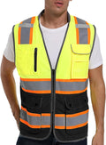 Reflective Safety Vest for Men and Women - High Visibility Construction Vest - Dual Tone Reflective Strips