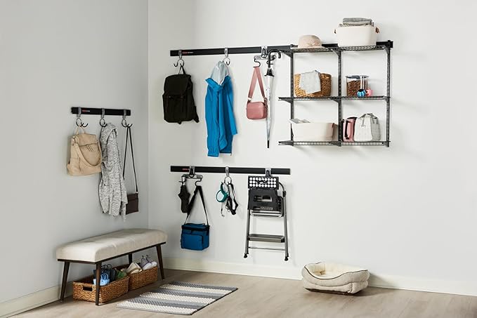 Rubbermaid Fasttrack Rail Storage 36"x12" 3-Shelf Kit, 350 lbs. Per Shelf, for Home/Garage/Shed/Workshop Organization