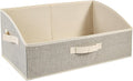 DAYARD Fabric Bins [1-Pack], Trapezoid Storage Bins with Handles, Foldable Baskets Storage Boxes for Shelves, Closet, Bookshelf, Organizer Containers, 20 x 11 x 8 inch Beige