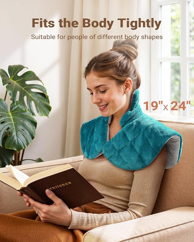 iDOO Graphene-Infused Heating Pad for Neck Shoulders and Back, Valentines Day Gifts for Her Him, Birthday Gifts for Women Men Elderly, FSA Eligible Items Only List, Weighted Heat Pads for Pain Relief