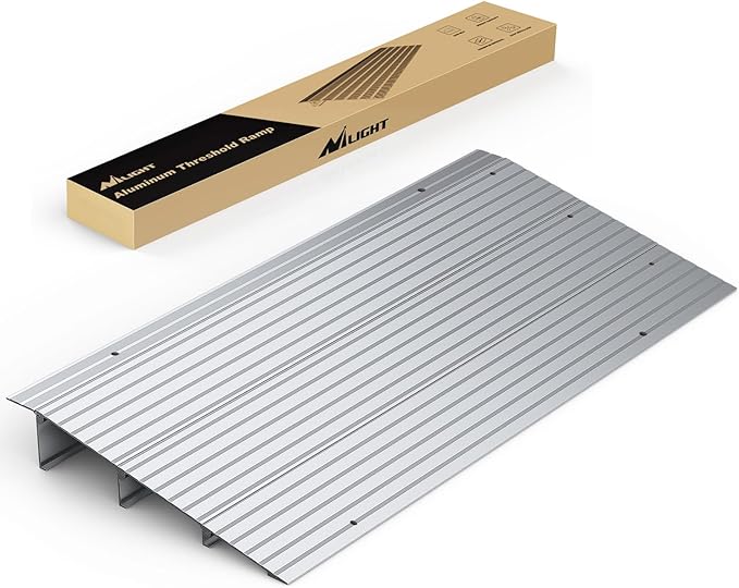 Nilight Door Threshold Ramp, 3" Rise Portable Aluminum Wheelchair Door Entry Ramps for Doorways Stairs Home Steps