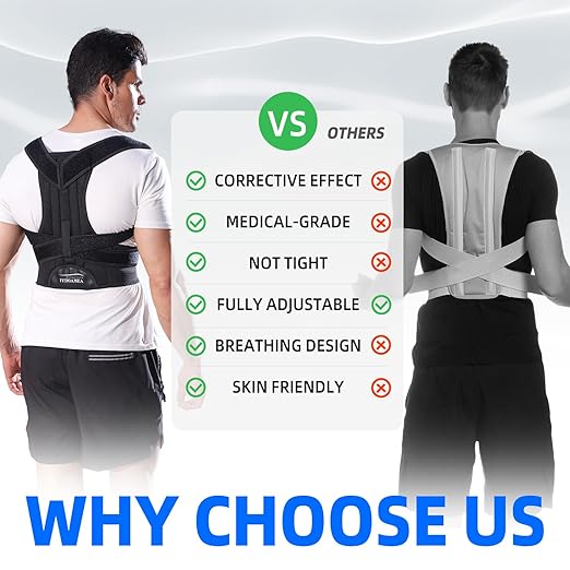 IYDoaMea Posture Corrector for Women and Men ( Order A Size Up ) Upgraded Back Brace Support, Adjustable Shoulder Straightener for Improving Back Posture, Relief for Upper and Lower Back, Lumbar, Neck, Shoulder Pain (3XL(47.2~53.1))