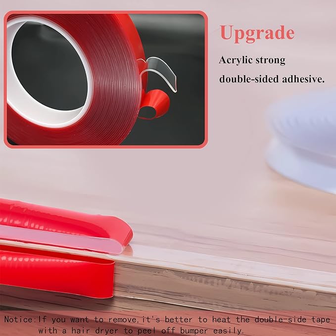Corner Guards Furniture Edge Protectors 19.7ft(6mx15mm) Transparent Soft Silicone Bumper Strip Clear Edge Corner Cushion with Double-Sided Tape for Tables,Household