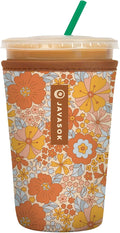 Sok It JavaSok Iced Coffee & Cold Soda Insulated Neoprene Cup Sleeve (Flower Power, Medium: 22-28oz)