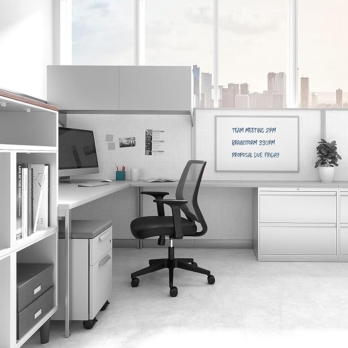 TRU RED Melamine Whiteboard | Dry Erase Board for Wall, White Board with Gray Aluminum Frame, 3 ft x 2 ft