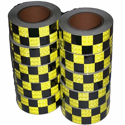 Reflective Tape 2 inch X 66 feet X 10 Rolls, Outdoor Waterproof Hazard Conspicuity Warning Marking Tape for Cars Trucks