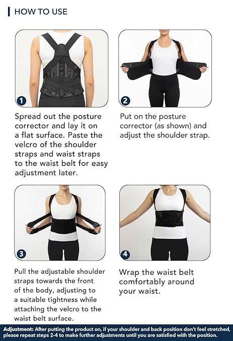 BigRose Posture Corrector for Women and Men, X Power Support Belt for Back Pain Relief with Adjustable Shoulder Straightener, Upper Lower Lumbar Neck Support, Comfortable Back Brace, Small