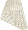 Extra Long Bathtub Mat Non Slip, Beige Soft Bath Mat for Tub 40 x 16 Inch Full Size, Bath Tub Shower Mats for Bathroom Floor with Big Suction Cups and Drain Holes, Easy Washable, BPA Free