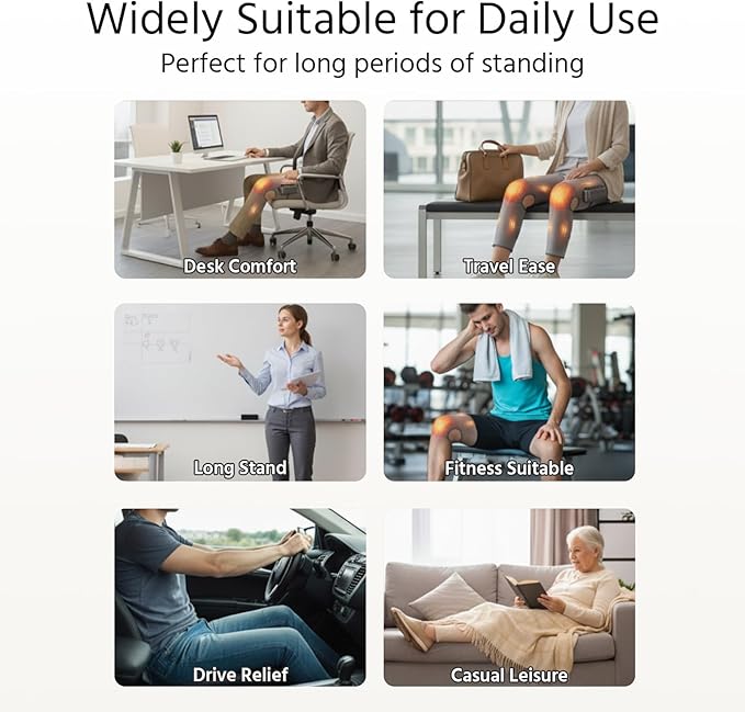 yoyomax Leg Massager with Heat, Adjustable Calf Thigh Knee Massager for Relaxation, 3 Intensity & Temperature Settings