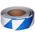 Industrial Reflective Tape Blue and White 2 inch Wide, Outdoor Waterproof Hazard Conspicuity Warning Marking Tape (66 feet)