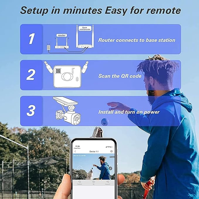 Camcamp Solar Camera Wireless Outdoor,Home Security Camera System,2.4G WiFi Outdoor Camera Wireless,Solar-Powered 4MP 4 Cam-Kit,360° PTZ,2K Color Night Vision,2-Way Audio,No Subscription,IP66