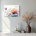 Amatop Canvas Wall Art Abstract Botanical Decor Pink White Blue Orange Colorful Flower Bouquet Print Small Size Art Work For Wall Decor Nature Landscape Canvas Picture For Bedroom Bathroom Office Dining Room 16X12In